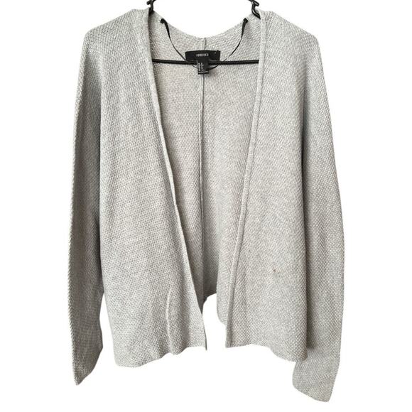 Forever 21 Gray Knit Open Front Cardigan, S - Picture 1 of 6
